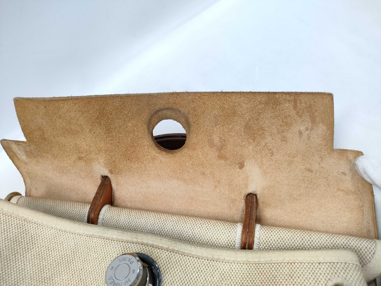 HERMES Airbag Ad PM Toile Silver Hardware B Engraving Interchangeable Bag, Clasp Included Handbag