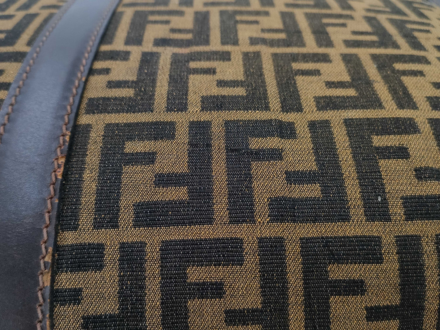 FENDI Zucca pattern old Zucca Boston bag/torn Boston bag