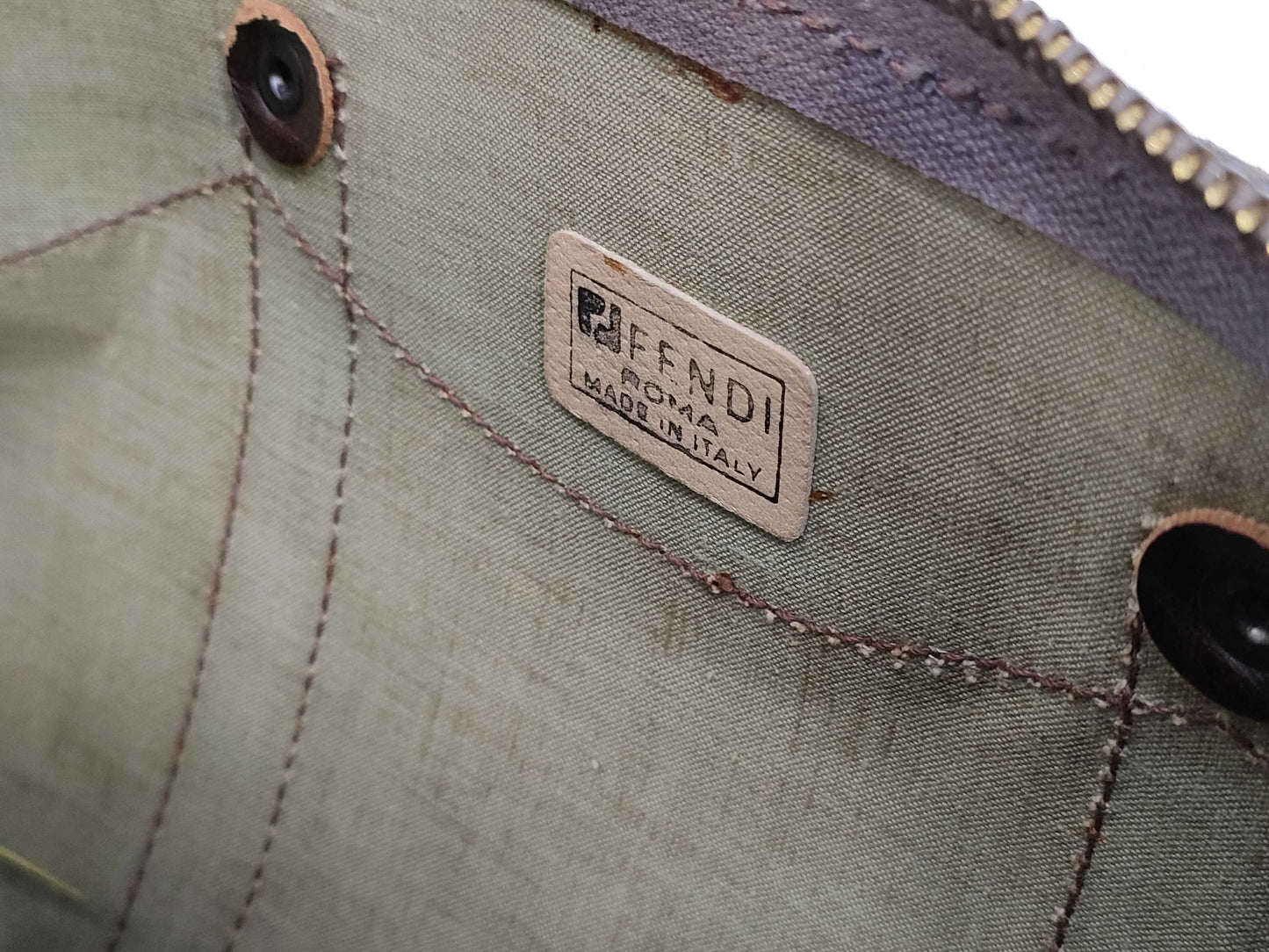 FENDI Zucca pattern old Zucca Boston bag/torn Boston bag