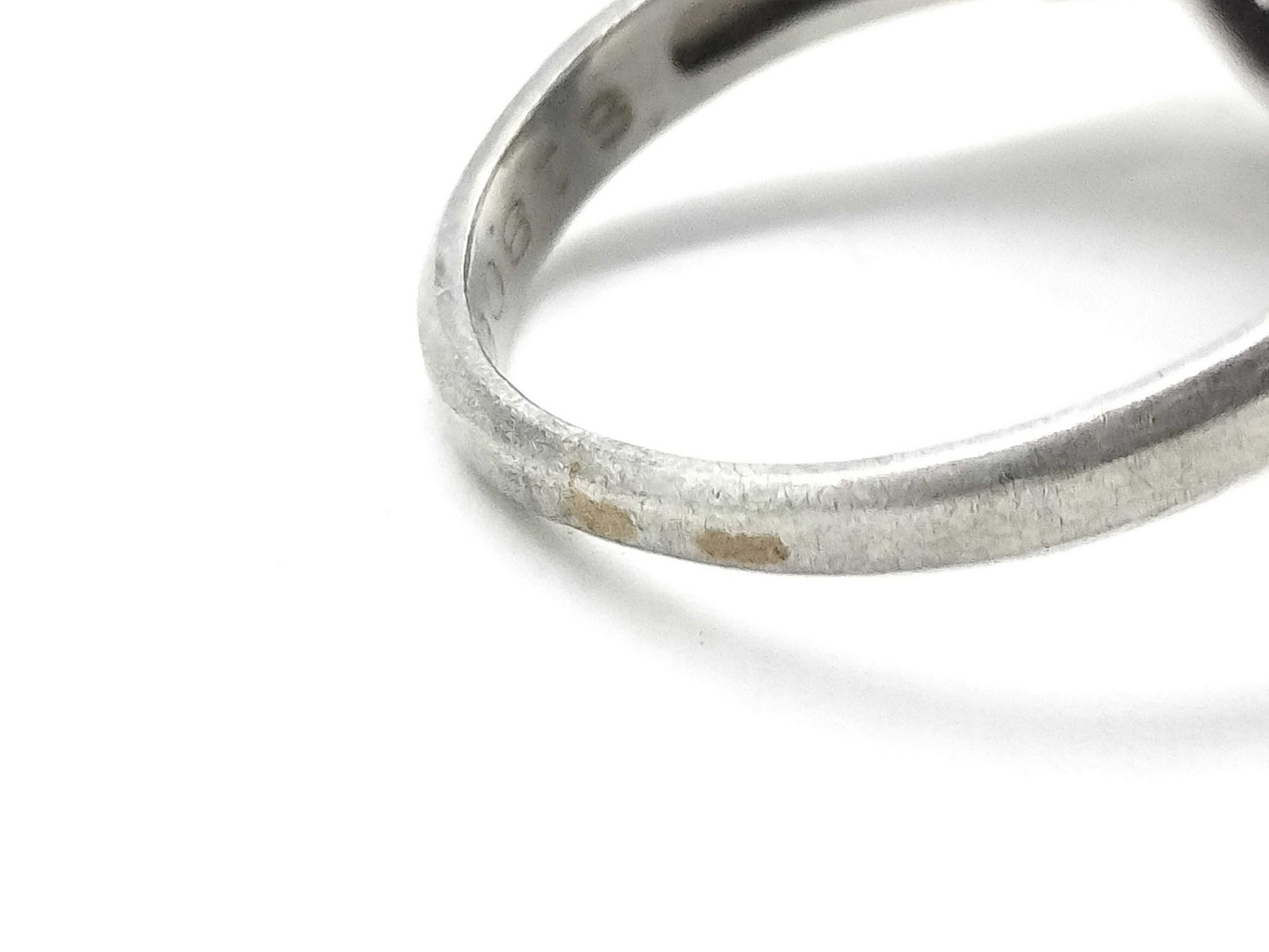 Stainless steel 18.06ct diamond Pt850 9.3g ring