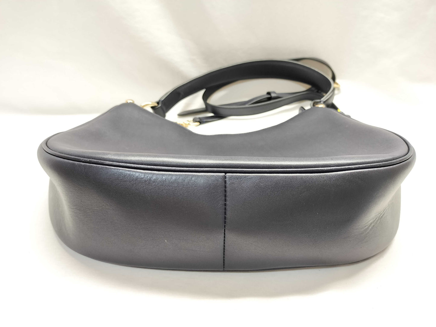COACH Leather 2-Way Shoulder Bag 54446 Navy Shoulder Bag