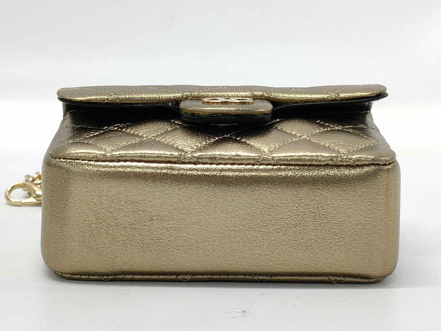 CHANEL Micro Matelasse Charm Gold Key Case/Key Holder