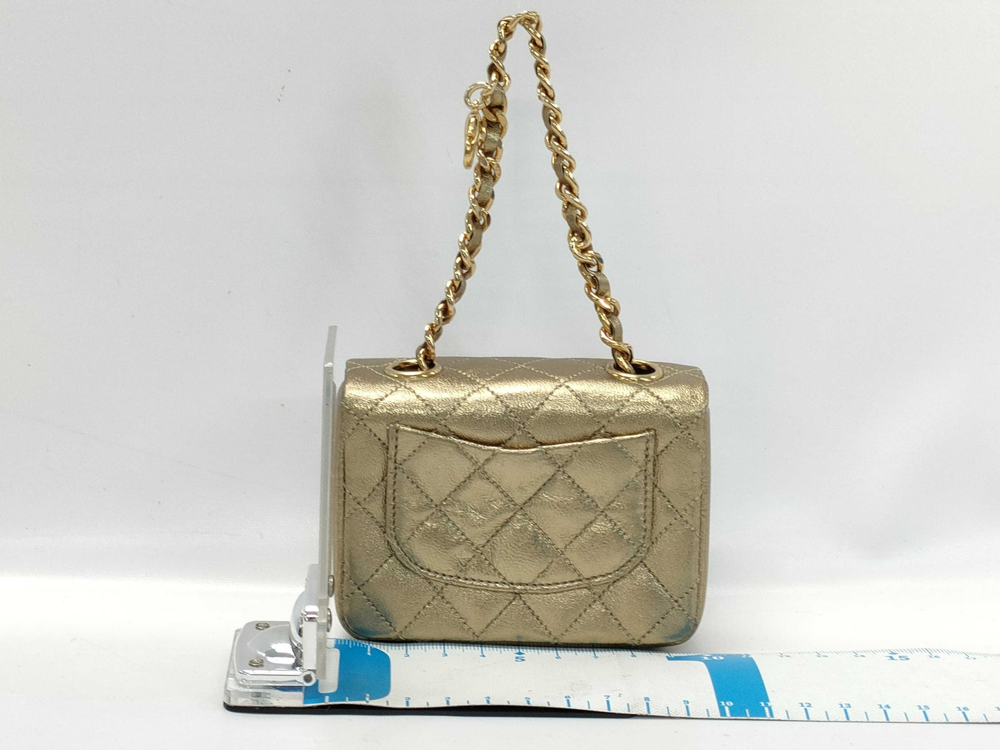 CHANEL Micro Matelasse Charm Gold Key Case/Key Holder