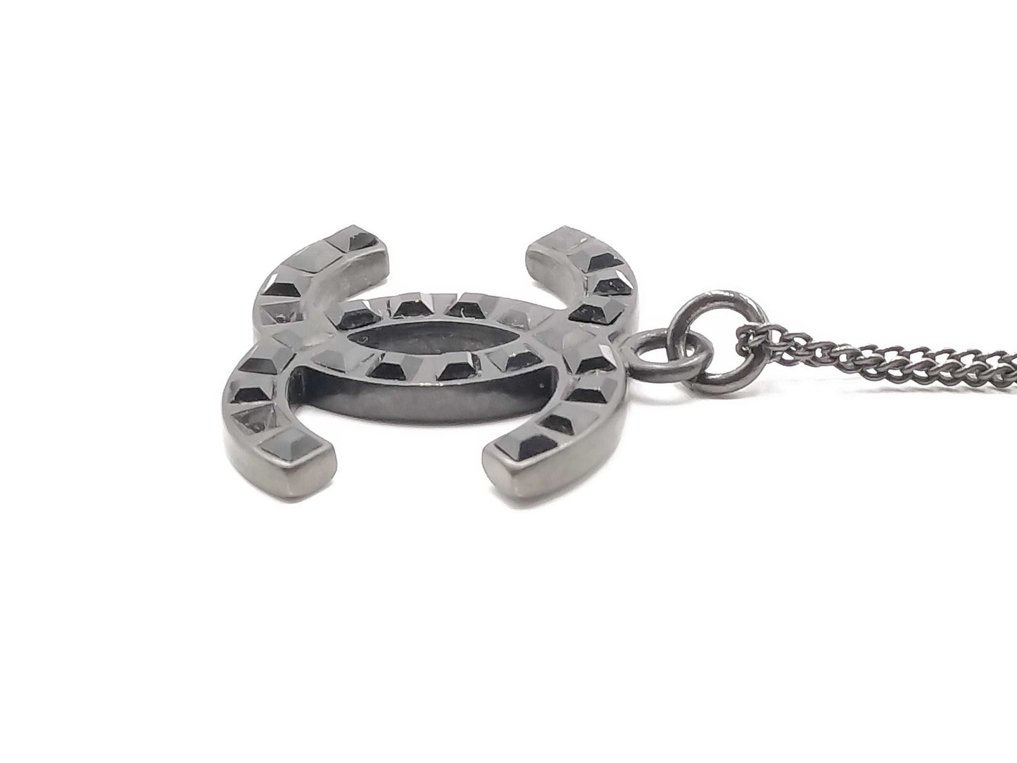 CHANEL 09P 09P Black Coco Necklace Necklace
