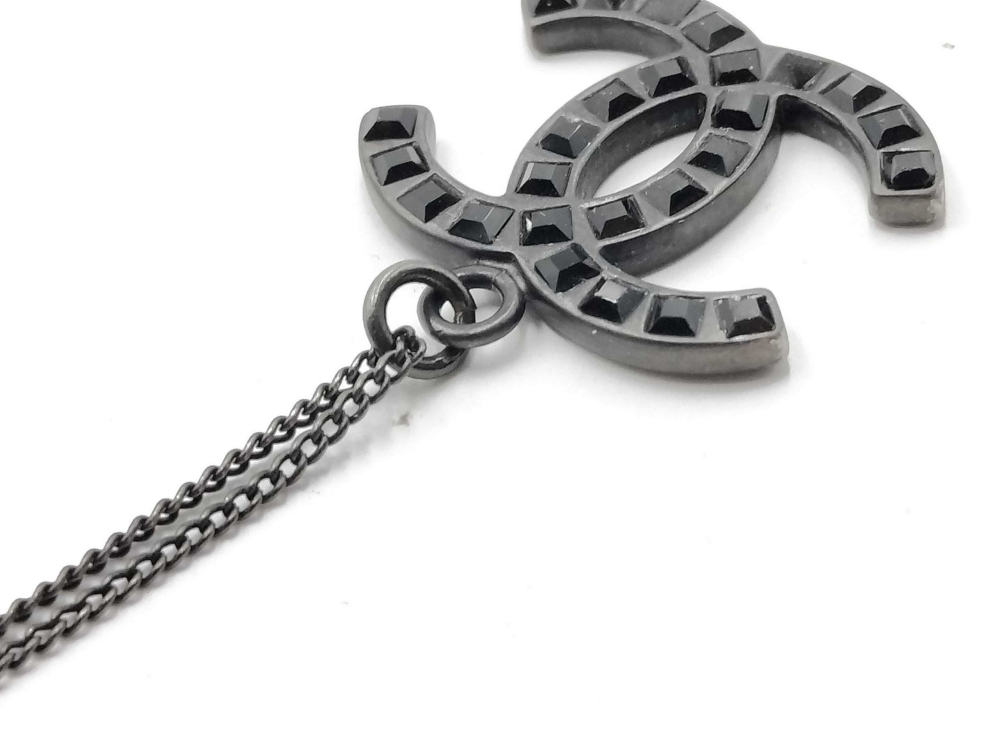 CHANEL 09P 09P Black Coco Necklace Necklace