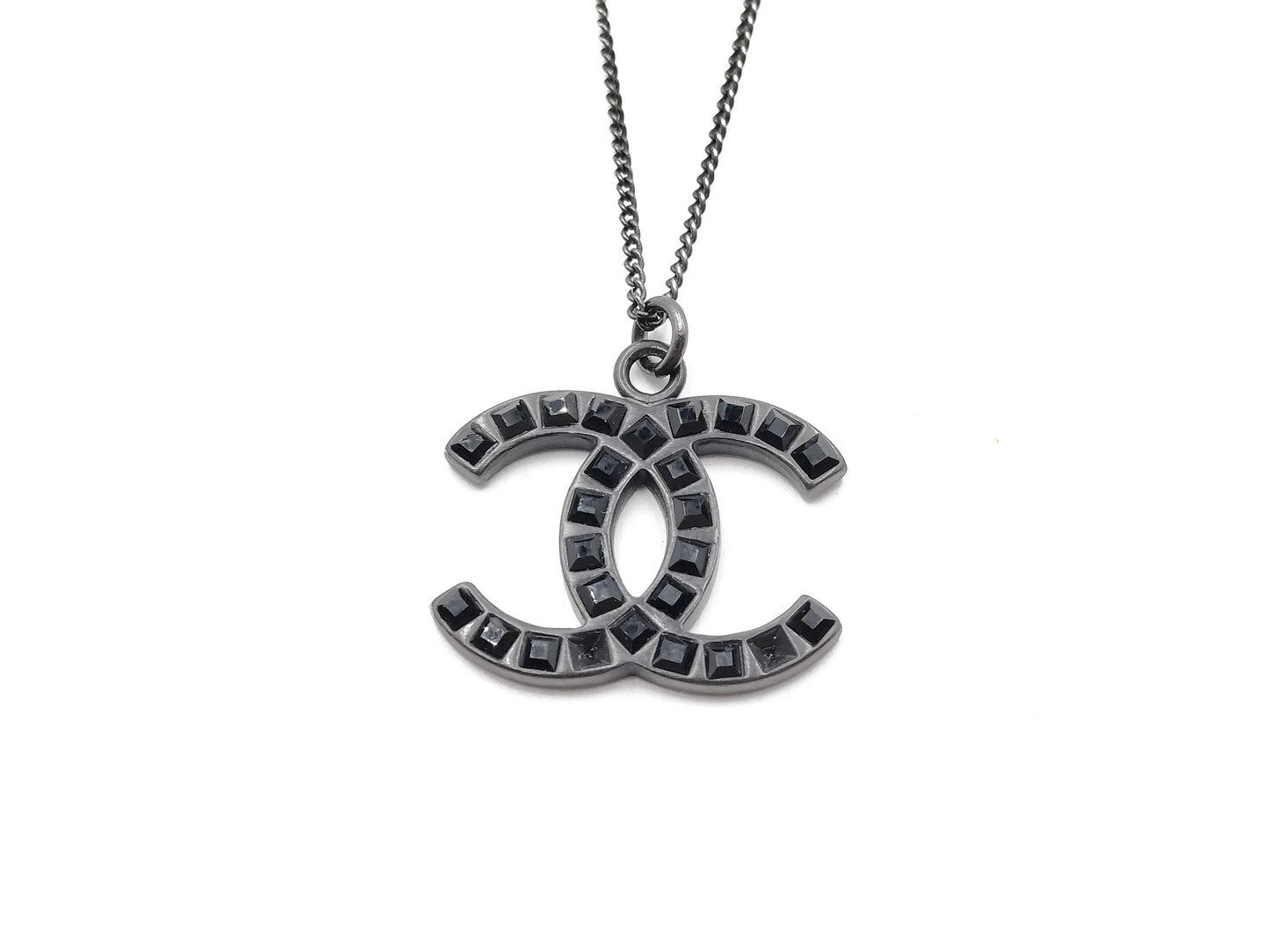 CHANEL 09P 09P Black Coco Necklace Necklace