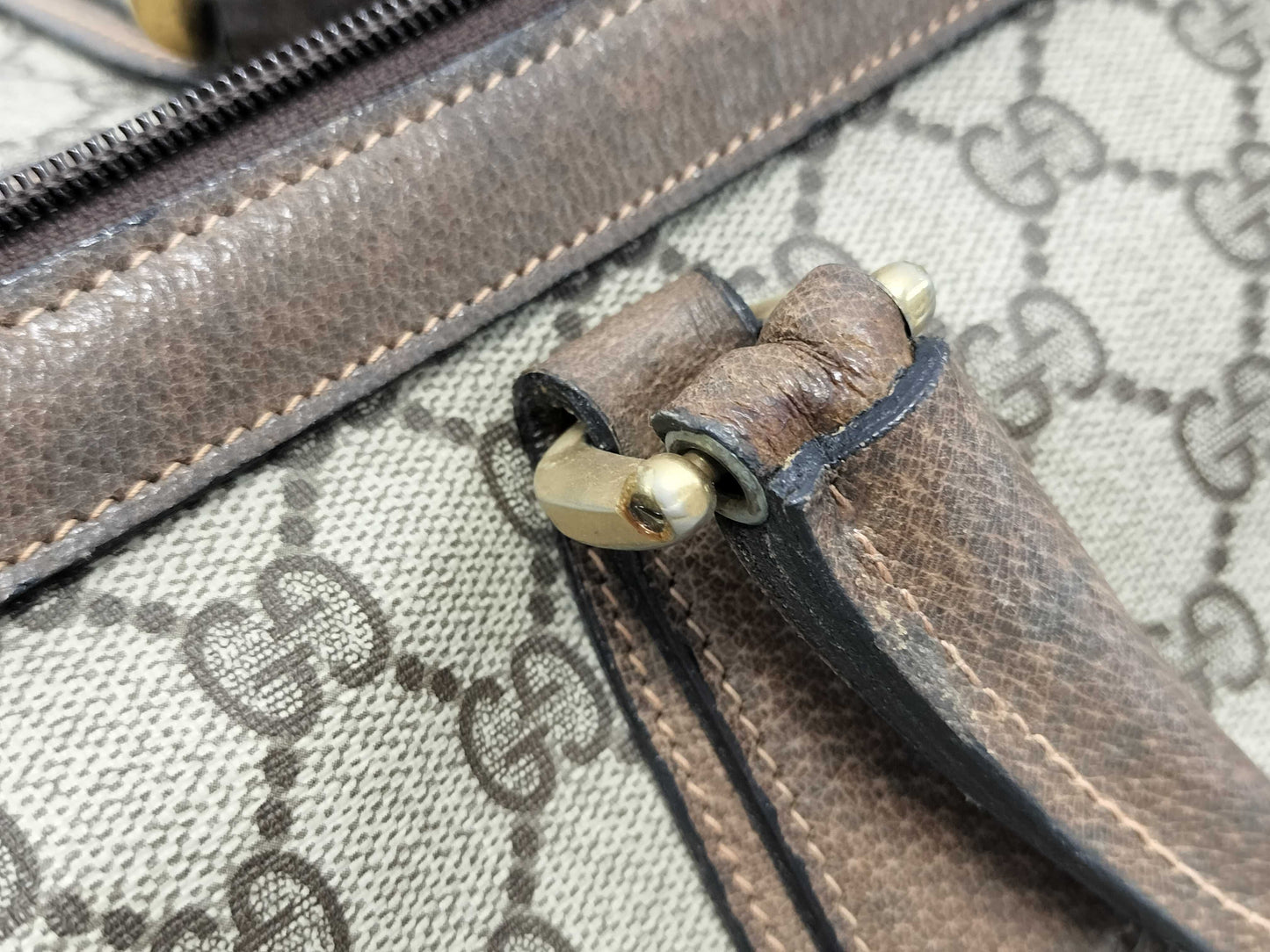 GUCCI Old GG PVC Boston Bag