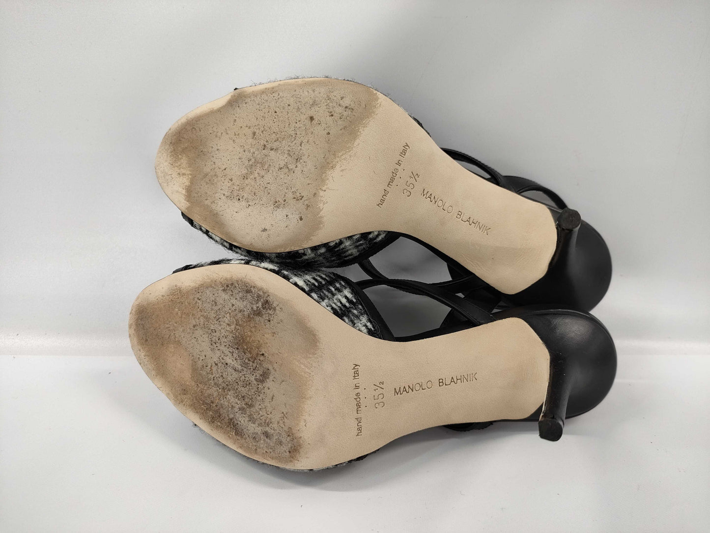 Manolo Blahnik pumps, partly tweed-look pumps