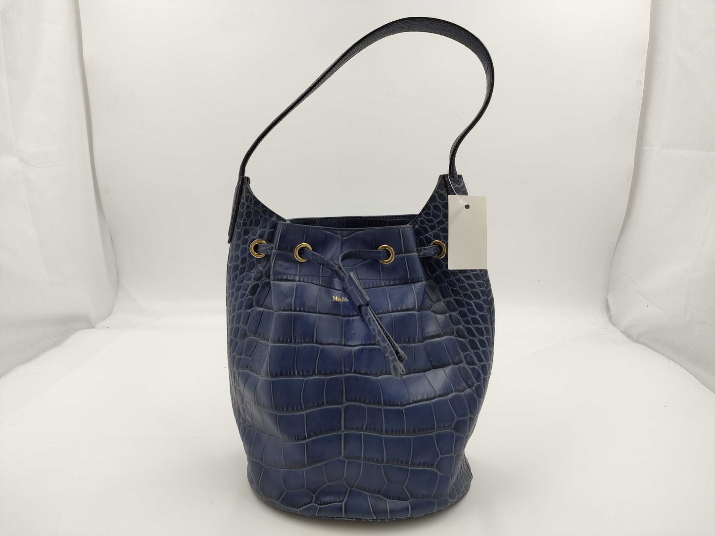 MaxMara Embossed Crocodile Drawstring Tote Bag