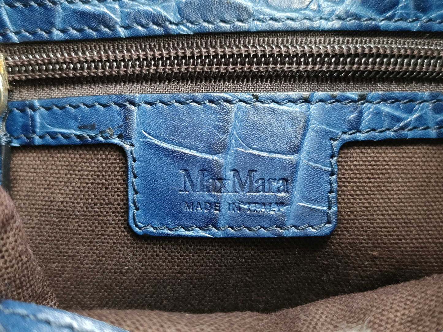 MaxMara Embossed Crocodile Drawstring Tote Bag