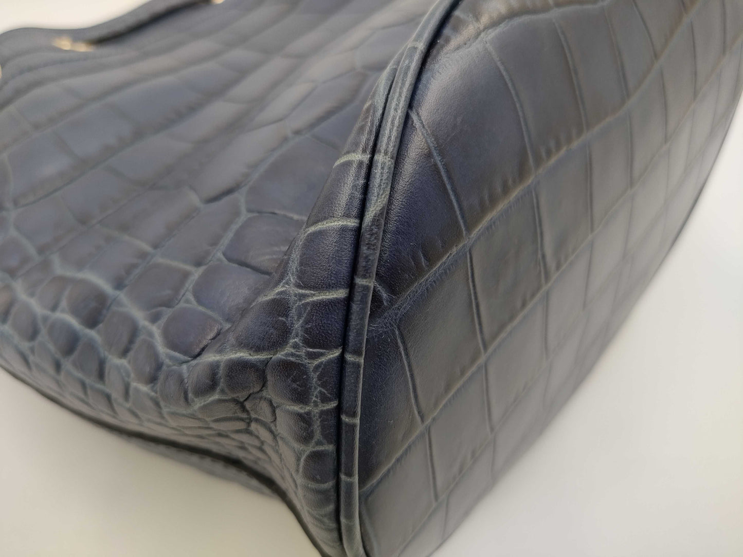 MaxMara Embossed Crocodile Drawstring Tote Bag