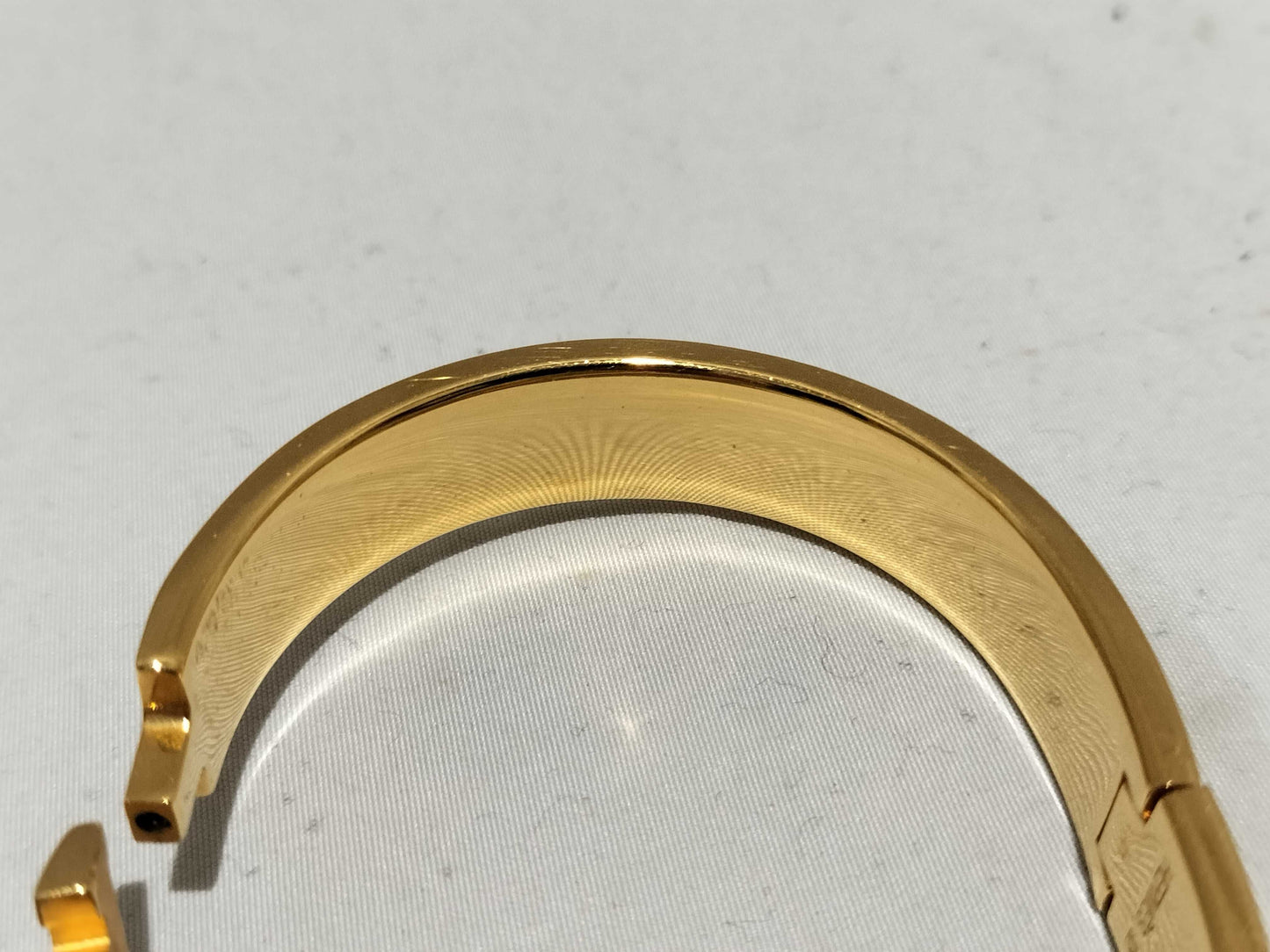 HERMES Click Clack PM/White/Gold Bracelet/Bangle