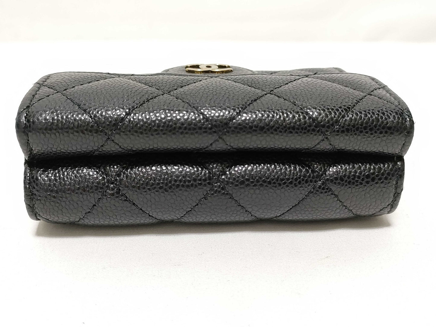 CHANEL Seal, Random Number, Caviar Skin, AP0230, Matelasse Compact Wallet