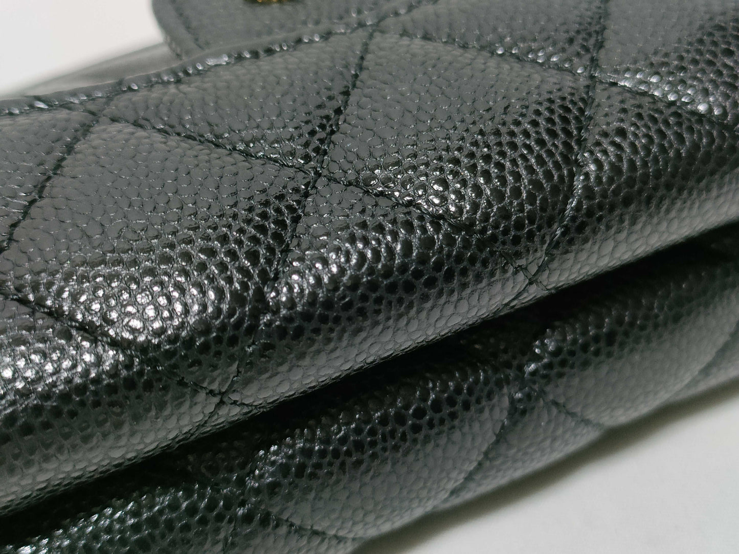 CHANEL Seal, Random Number, Caviar Skin, AP0230, Matelasse Compact Wallet