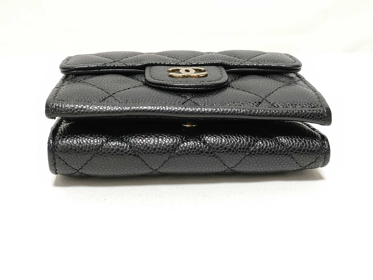 CHANEL Seal, Random Number, Caviar Skin, AP0230, Matelasse Compact Wallet