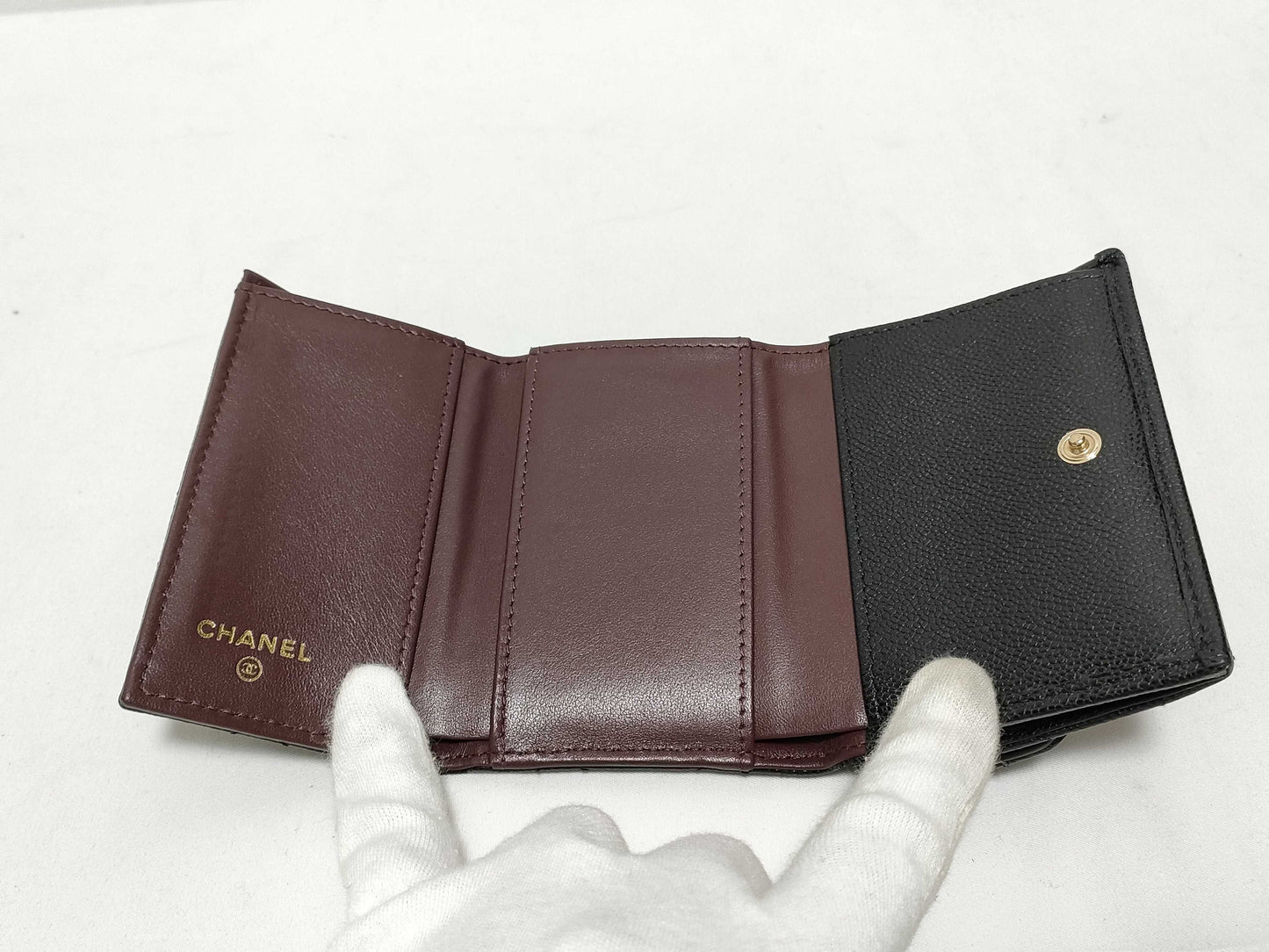 CHANEL Seal, Random Number, Caviar Skin, AP0230, Matelasse Compact Wallet