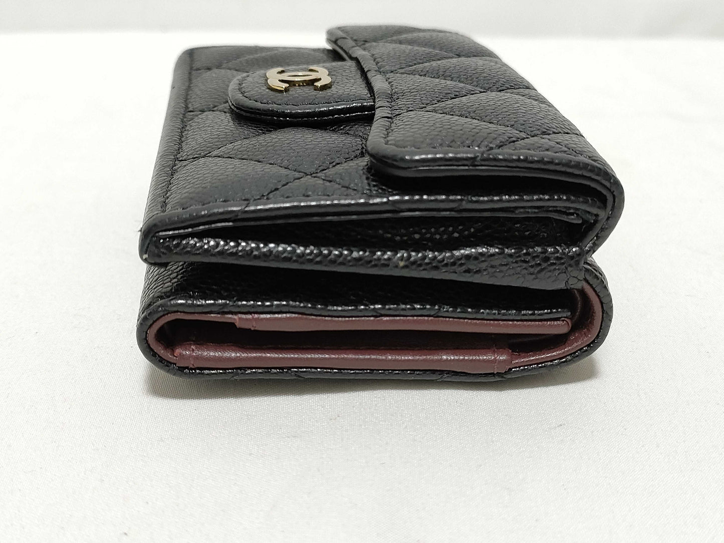 CHANEL Seal, Random Number, Caviar Skin, AP0230, Matelasse Compact Wallet