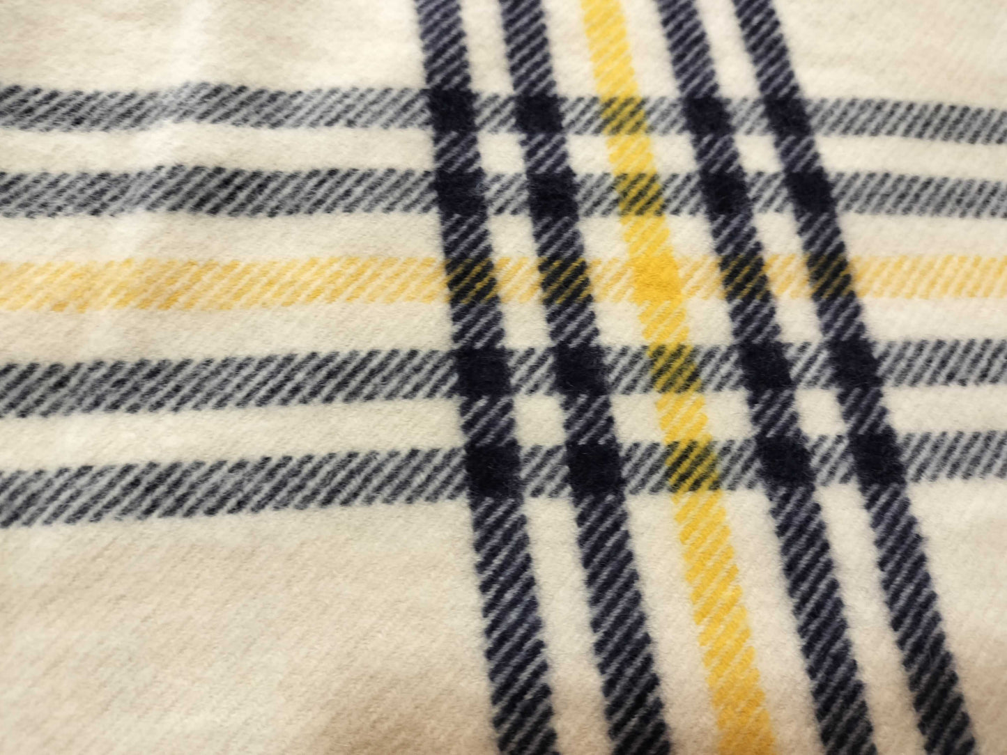 HERMES 100% Cashmere Scarf Check Pattern *One logo leather tag is missing Other Apparel