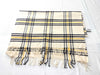 HERMES 100% Cashmere Scarf Check Pattern *One logo leather tag is missing Other Apparel