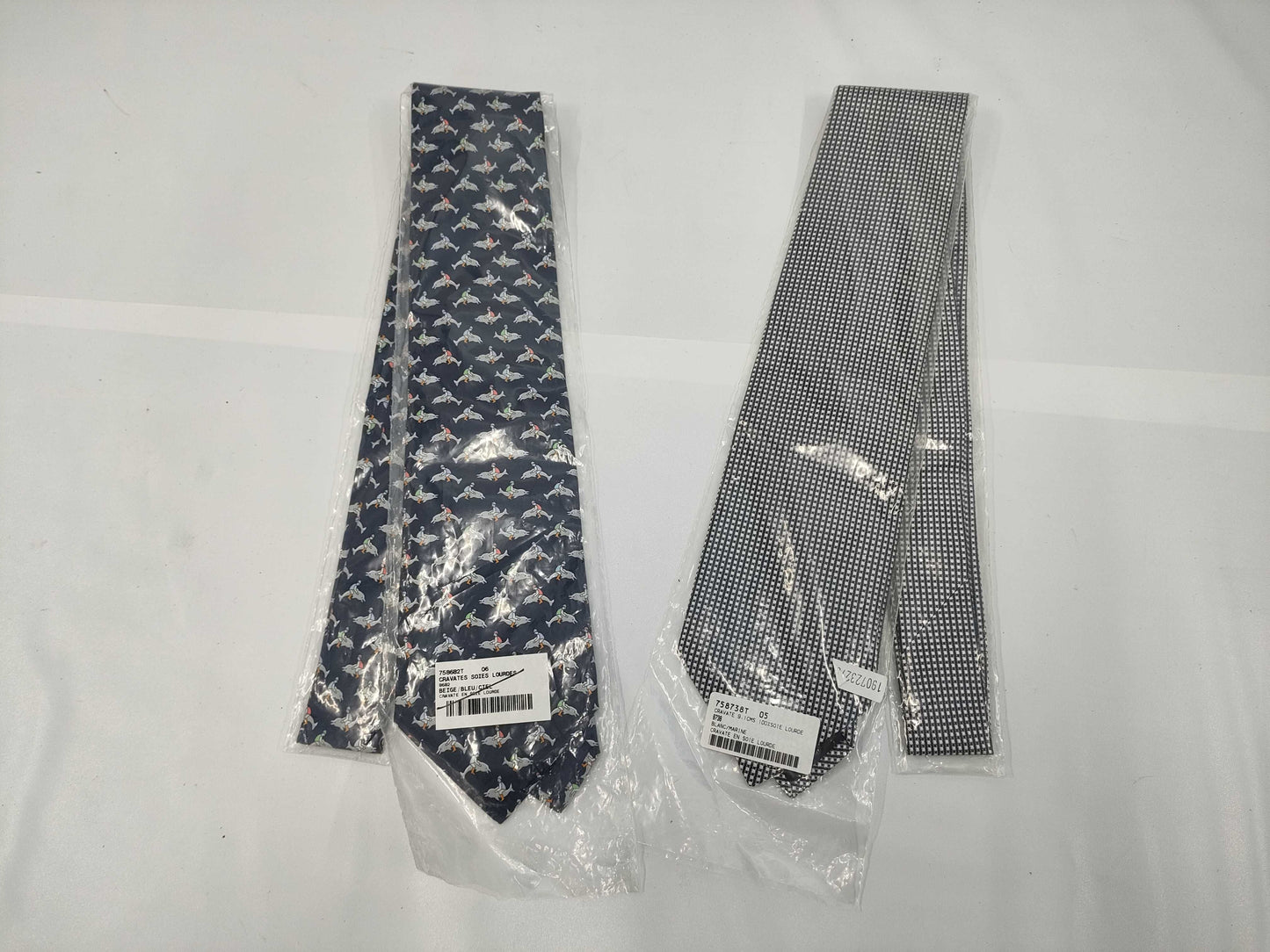 HERMES unused tie set of 2
