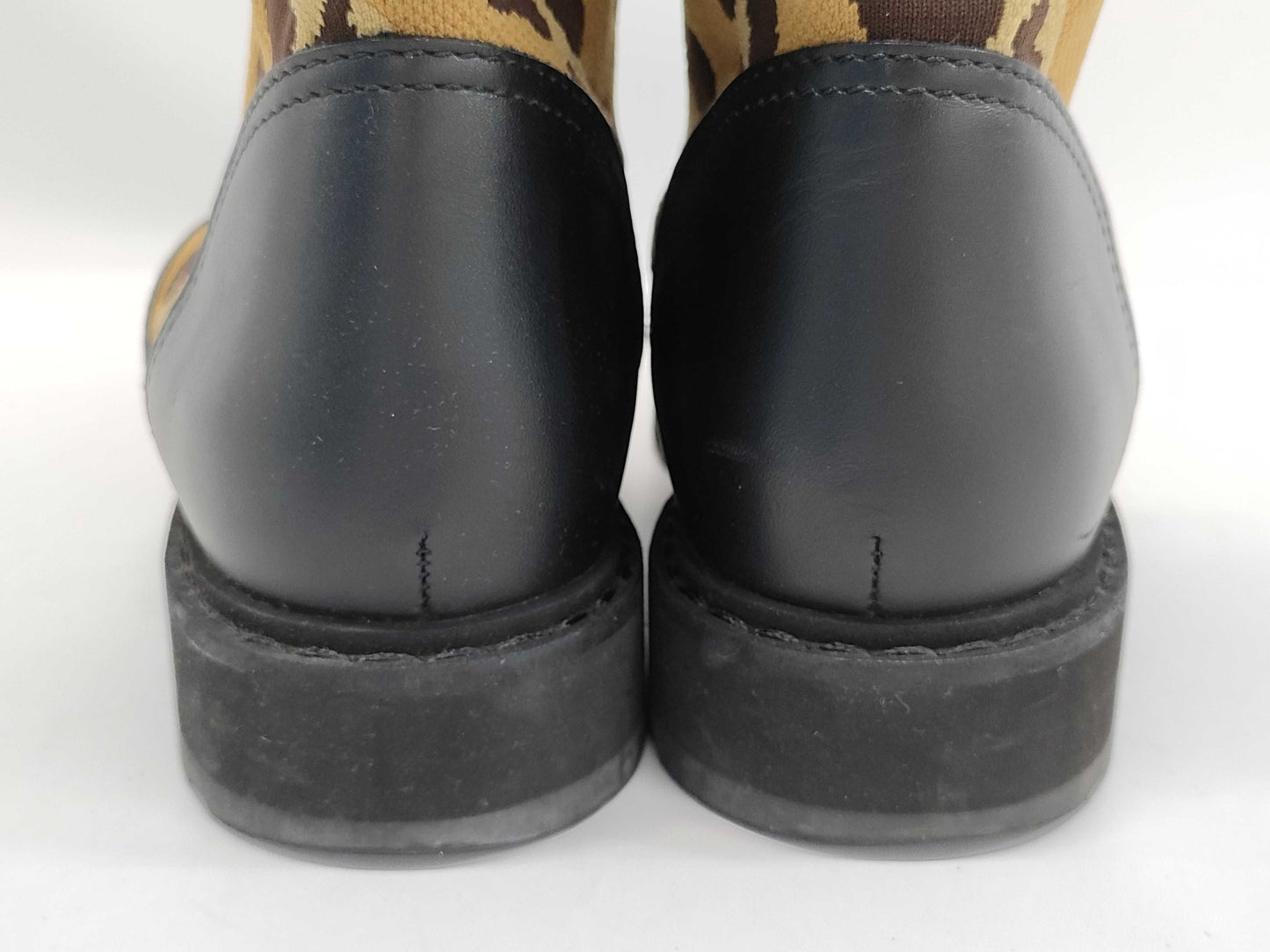 FENDI 8T6780 Leopard Animal FF Zucca Lace-up Boots Other Shoes