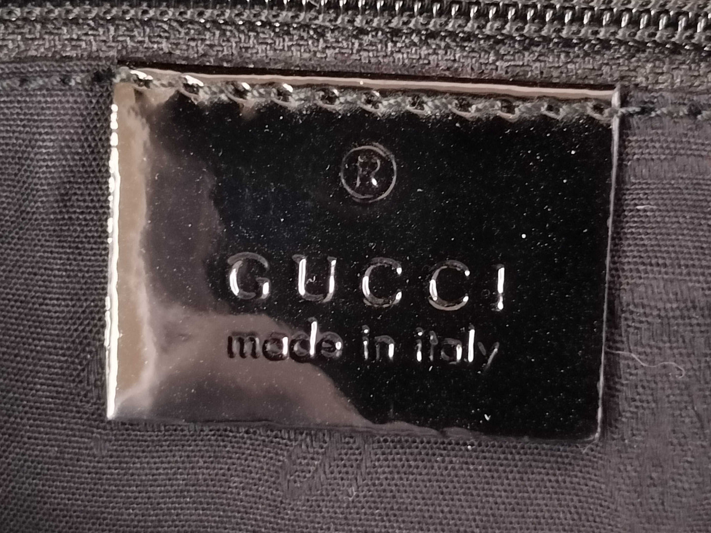 GUCCI GG Canvas 211976 Patent Leather Tote Bag