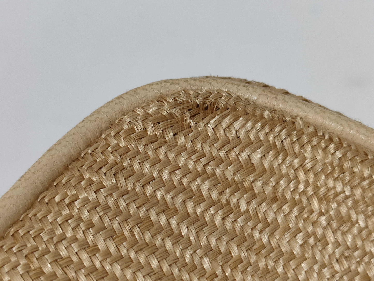 CHANEL 0893225 Raffia Coco Mark Straw Chain Shoulder Bag