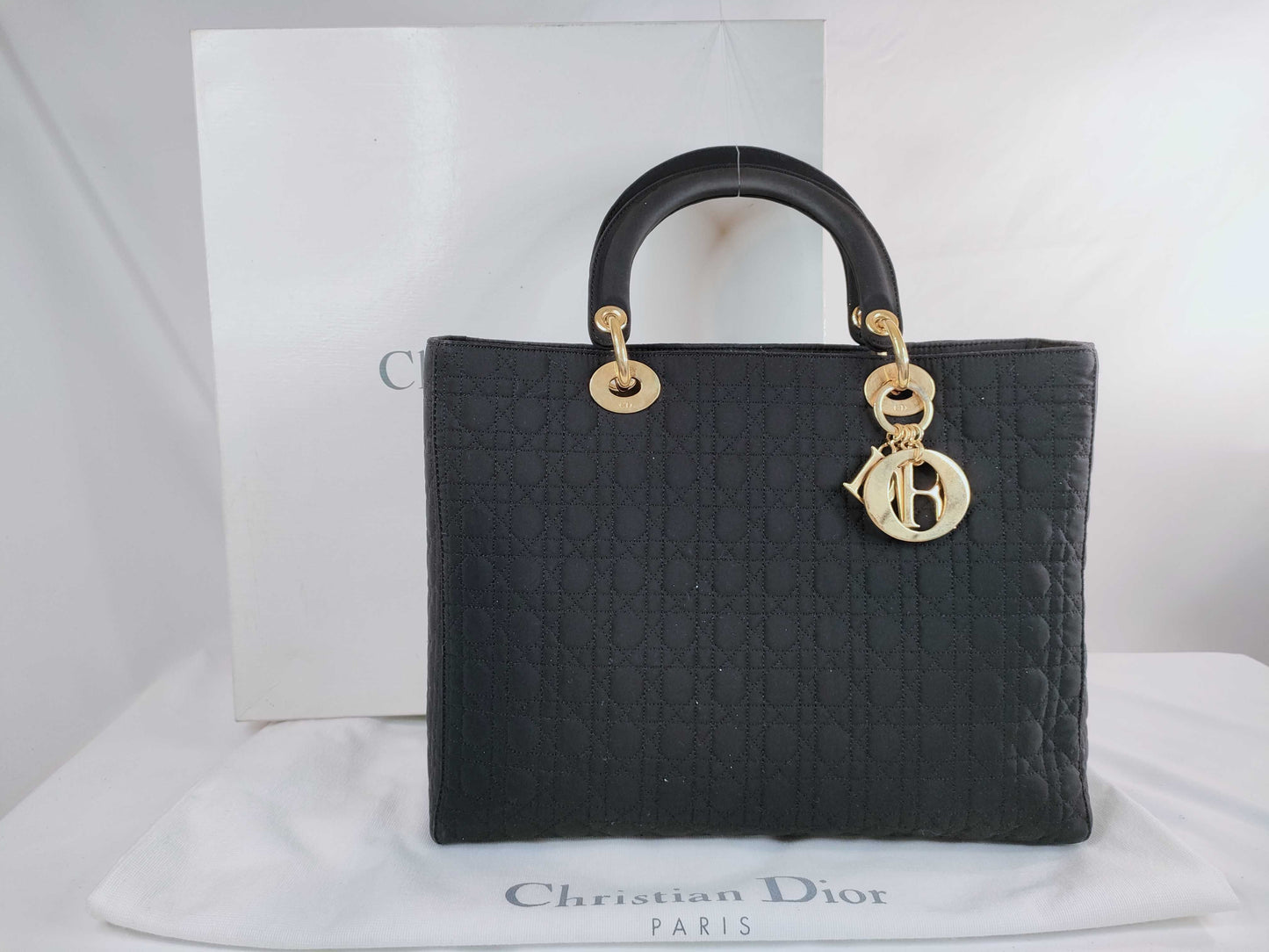 Dior Lady Dior Nylon Handbag with GD Hardware