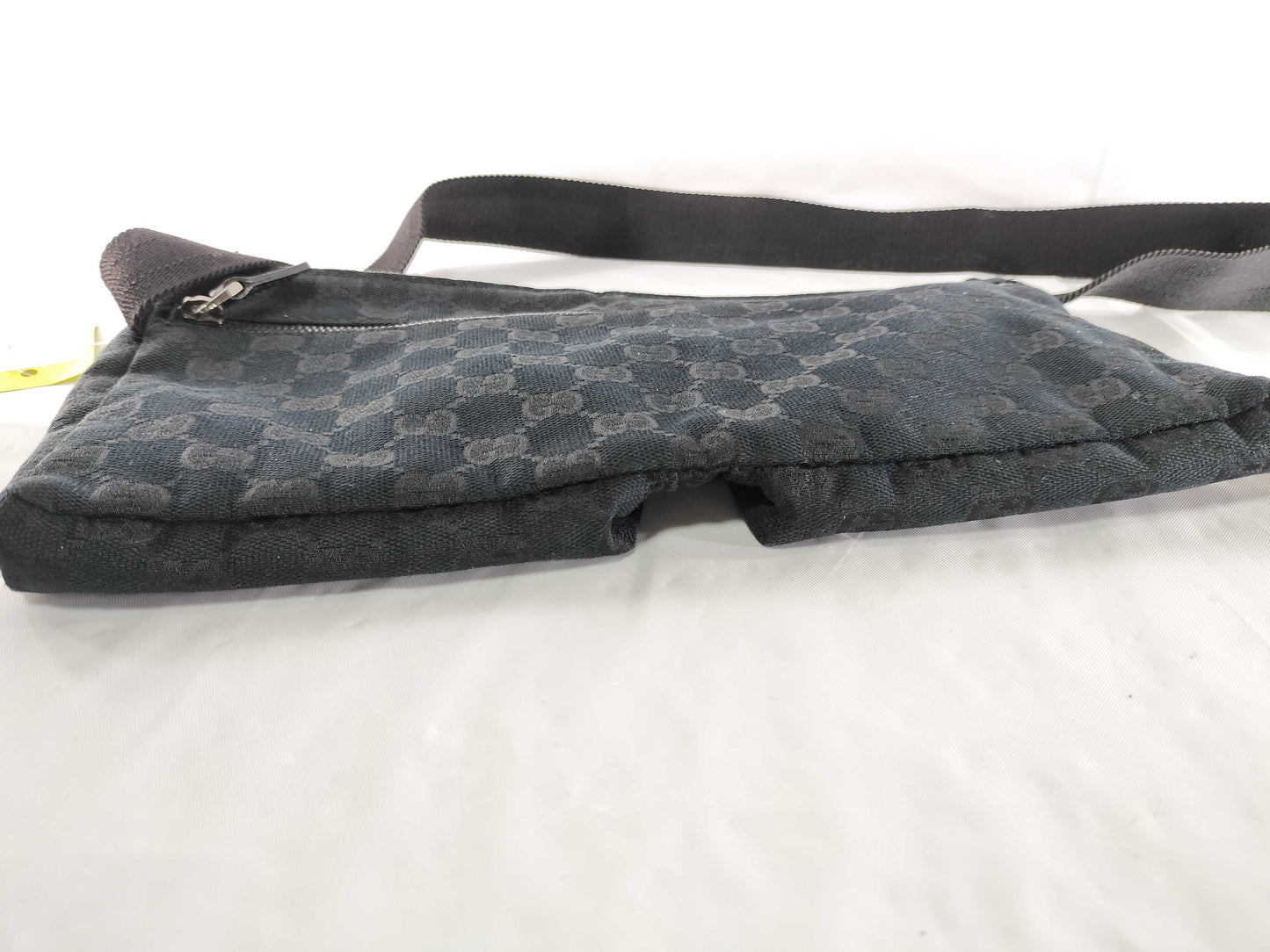 GUCCI GG Canvas Waist Pouch Body Bag Cotton Leather Waist Bag