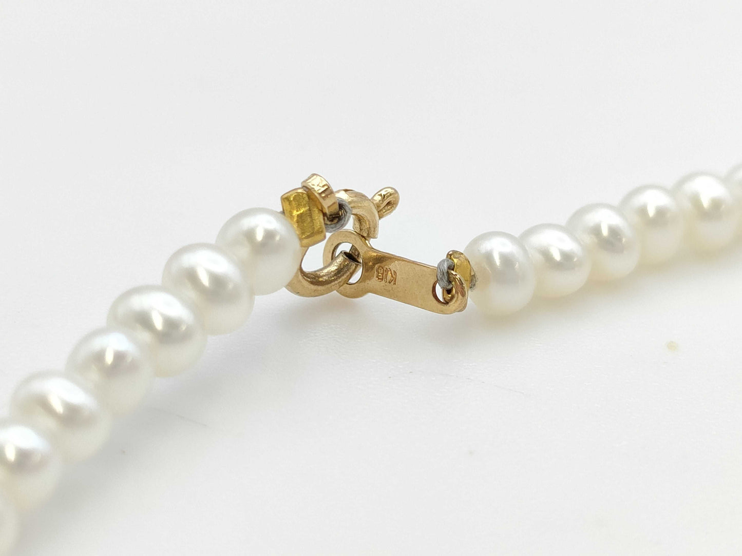 Pearl diameter: approx. 3.3mm, Akoya pearl diameter: approx. 7.0mm, K18/METAL, 7.8g, Necklace