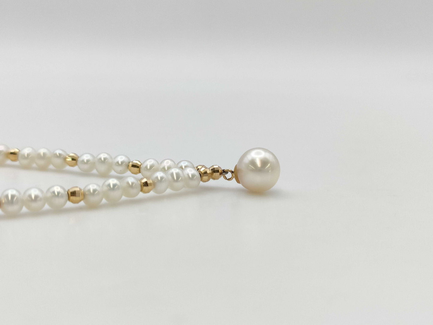 Pearl diameter: approx. 3.3mm, Akoya pearl diameter: approx. 7.0mm, K18/METAL, 7.8g, Necklace