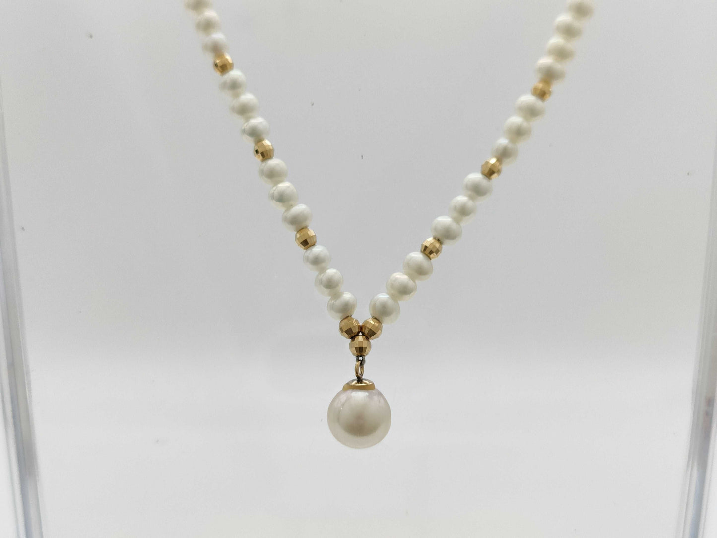 Pearl diameter: approx. 3.3mm, Akoya pearl diameter: approx. 7.0mm, K18/METAL, 7.8g, Necklace