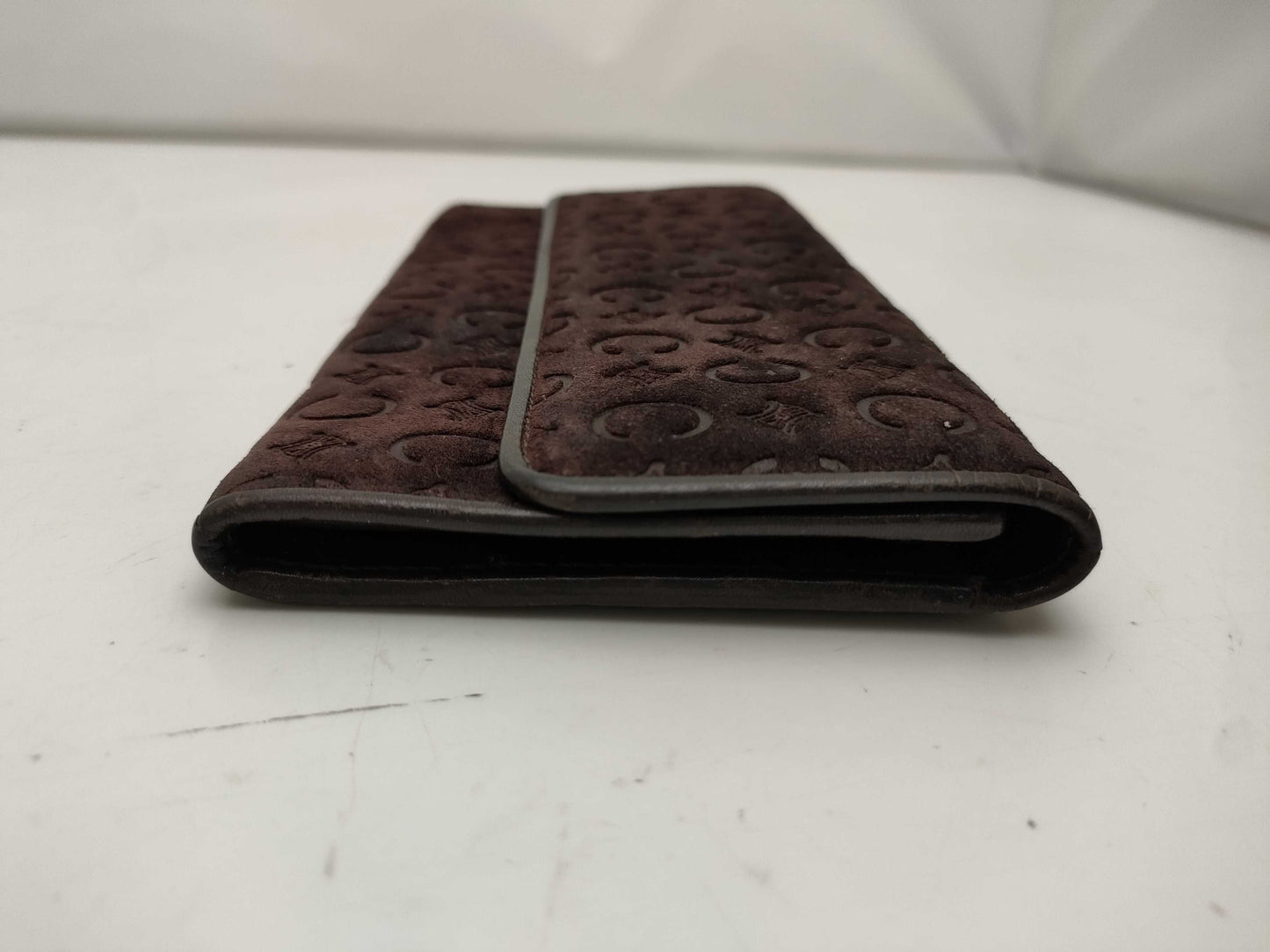 CELINE Long Wallet Suede Brown Wallet