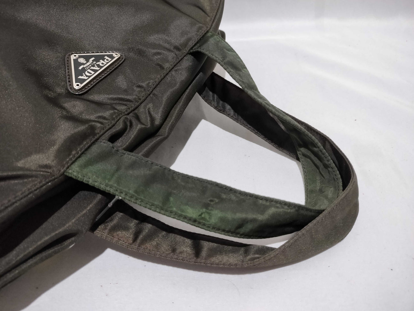 PRADA Nylon Mini Boston Bag, Khaki Handbag