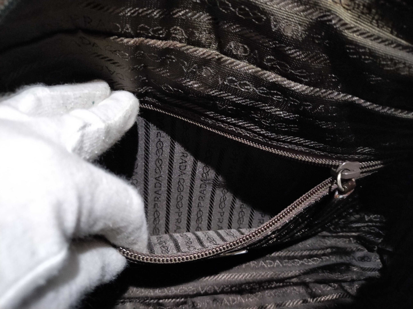 PRADA Nylon Mini Boston Bag, Khaki Handbag