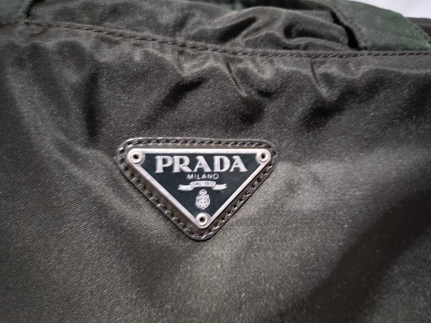 PRADA Nylon Mini Boston Bag, Khaki Handbag