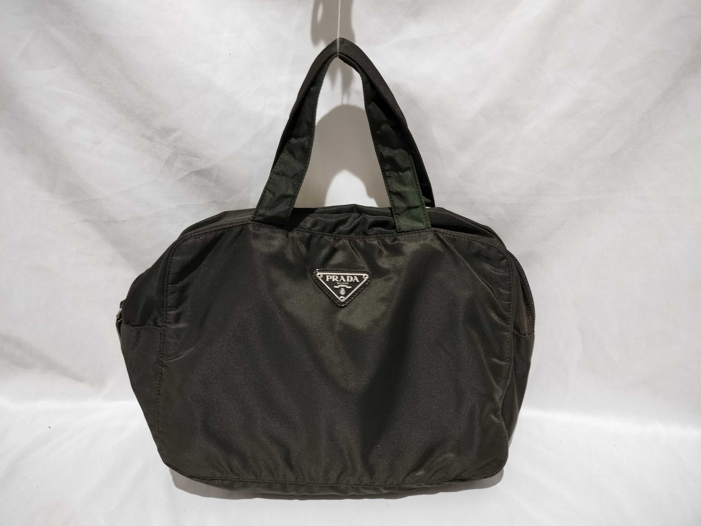 PRADA Nylon Mini Boston Bag, Khaki Handbag