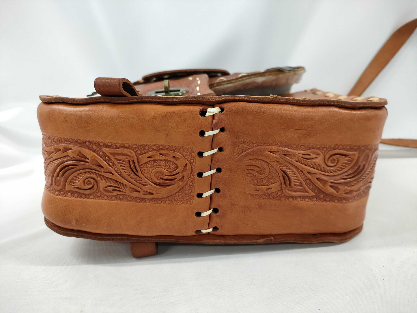 Mexican Leather Carving Shoulder Bag