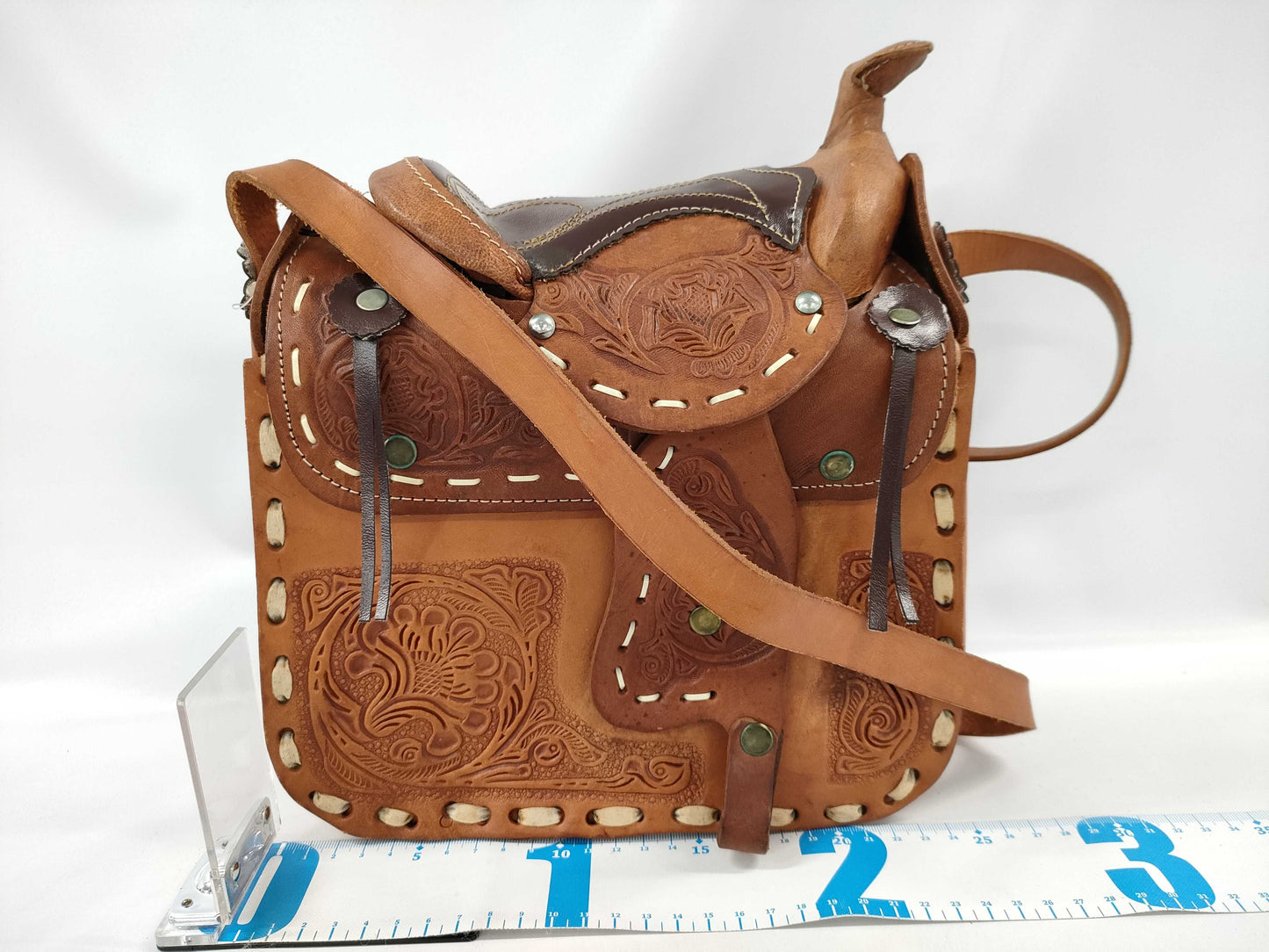 Mexican Leather Carving Shoulder Bag