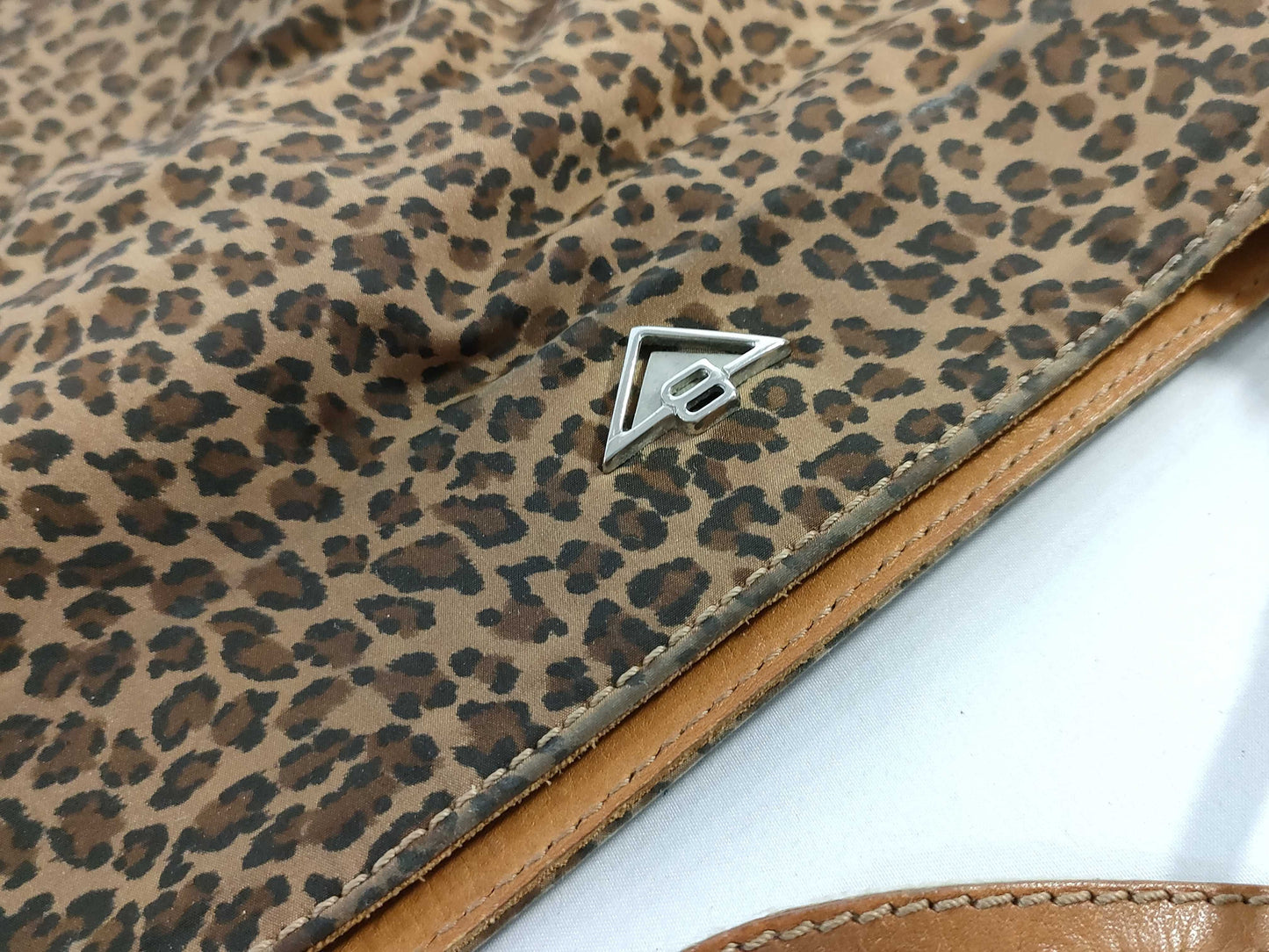BOTTEGA VENETA Leopard Print Tote Bag in Canvas and Leather