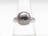 Black South Sea Pearl Ring, Diameter approx. 11.0mm, Pt900, 7.9g