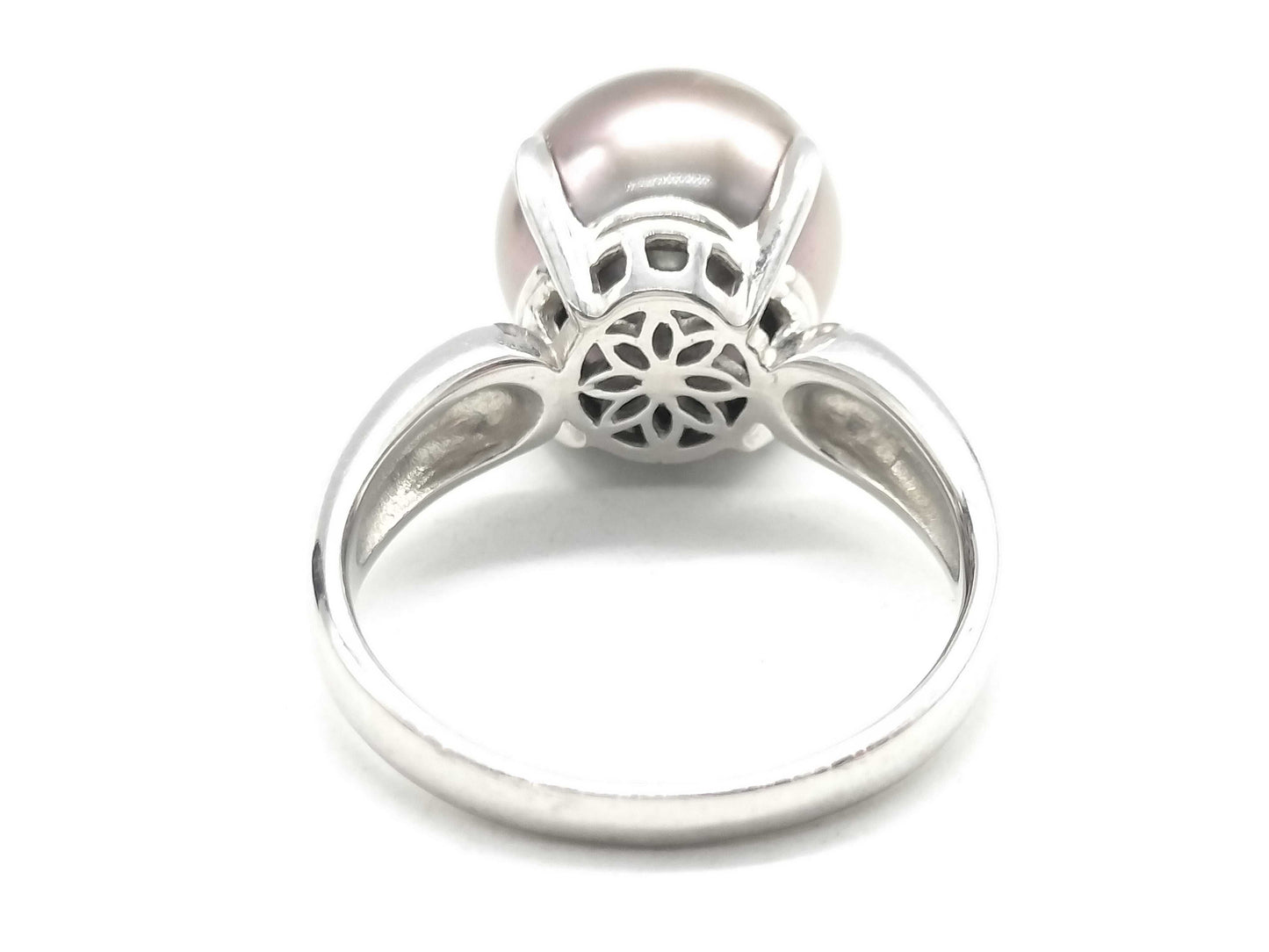 Black South Sea Pearl Ring, Diameter approx. 11.0mm, Pt900, 7.9g