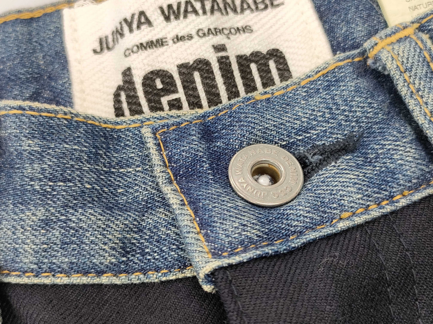 COMME des GARÇONS Junya Wool-trimmed Denim Pants with Leather Pockets AD2019