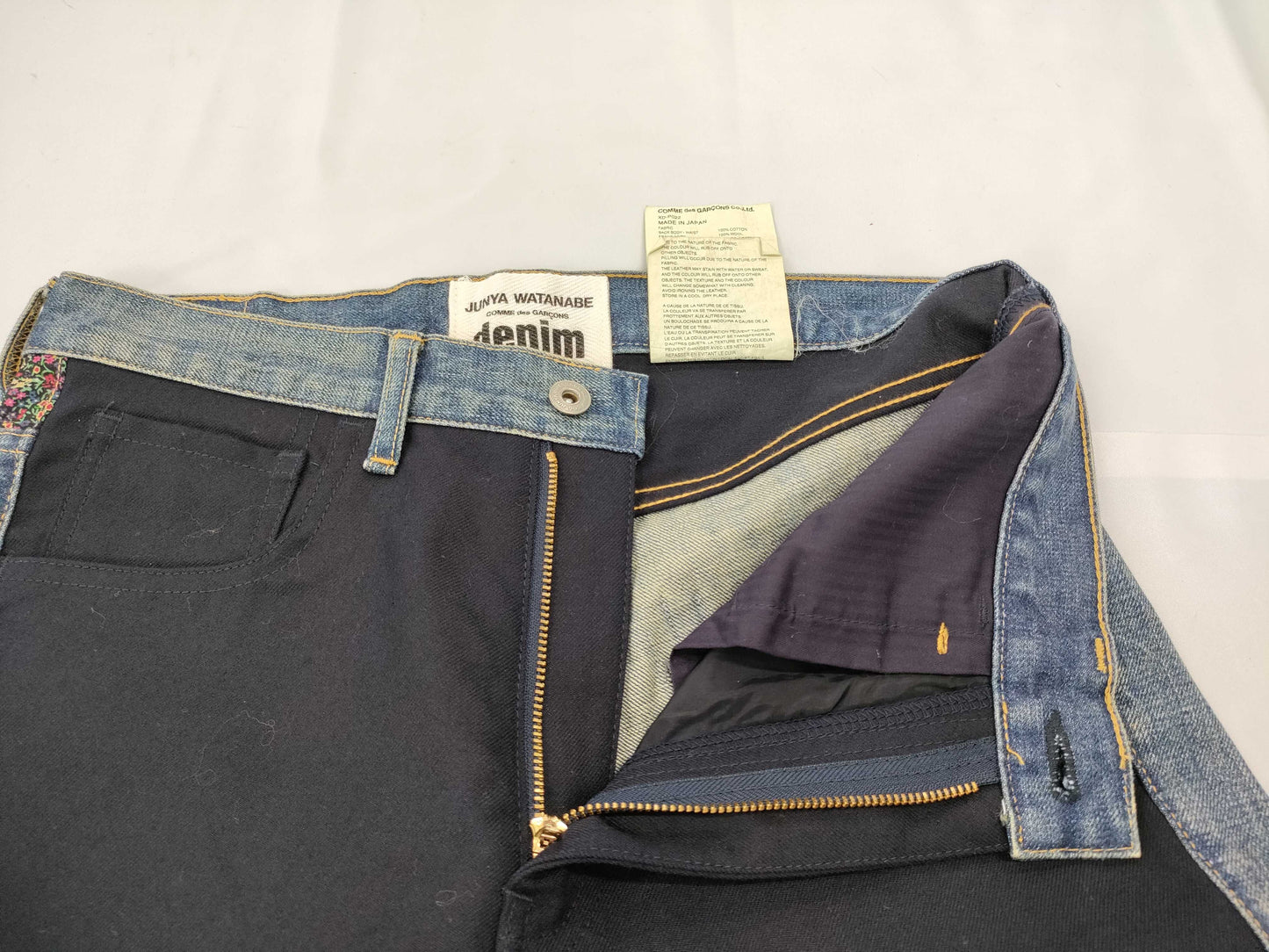 COMME des GARÇONS Junya Wool-trimmed Denim Pants with Leather Pockets AD2019