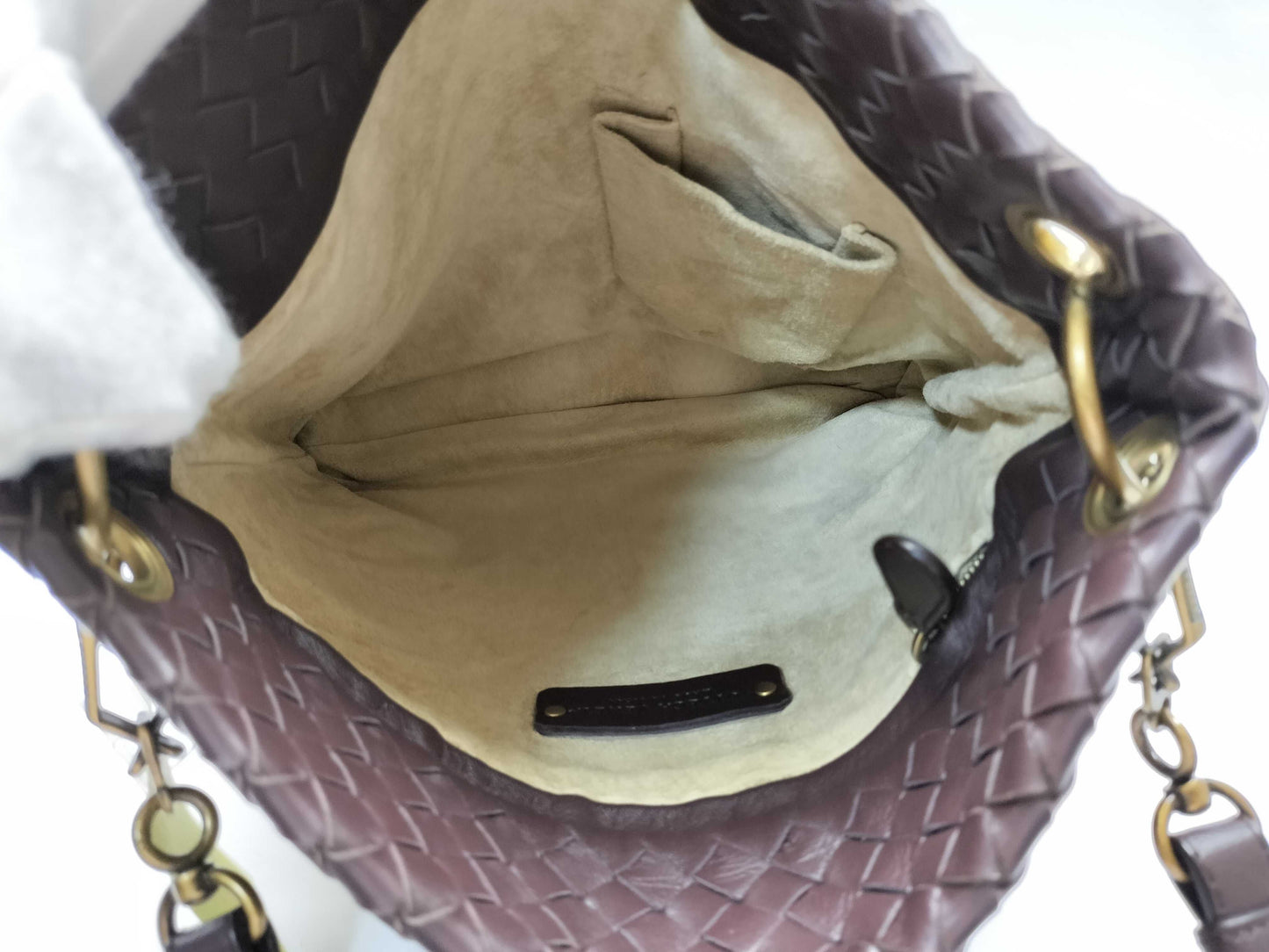 BOTTEGA VENETA Intrecciato Shoulder Bag/Brown/Vintage