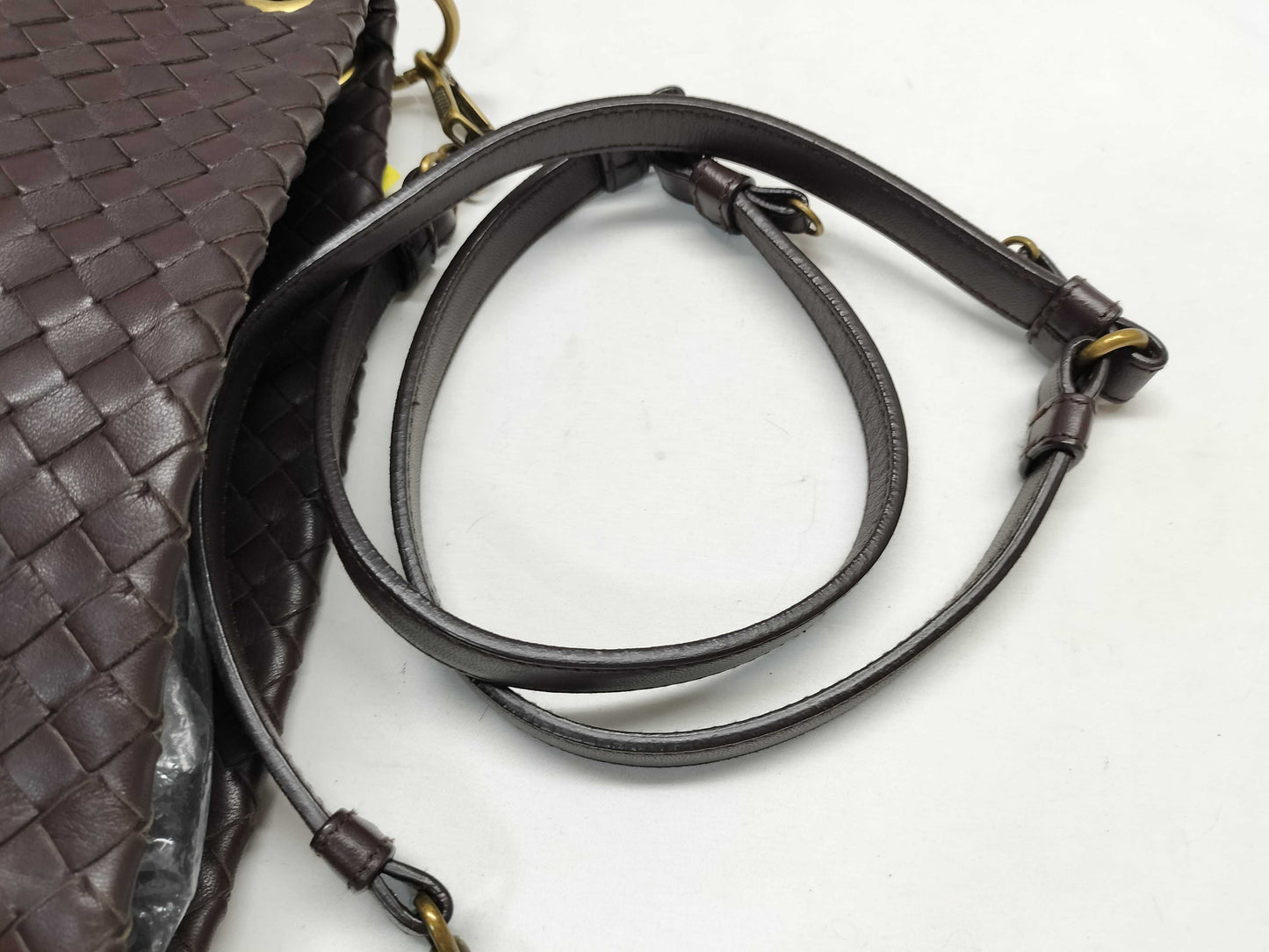 BOTTEGA VENETA Intrecciato Shoulder Bag/Brown/Vintage