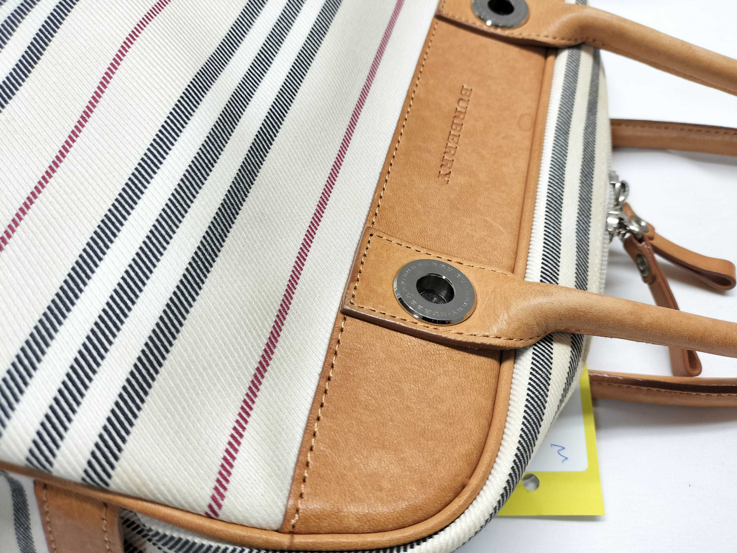 BURBERRY Canvas Nova Check Border Handbag
