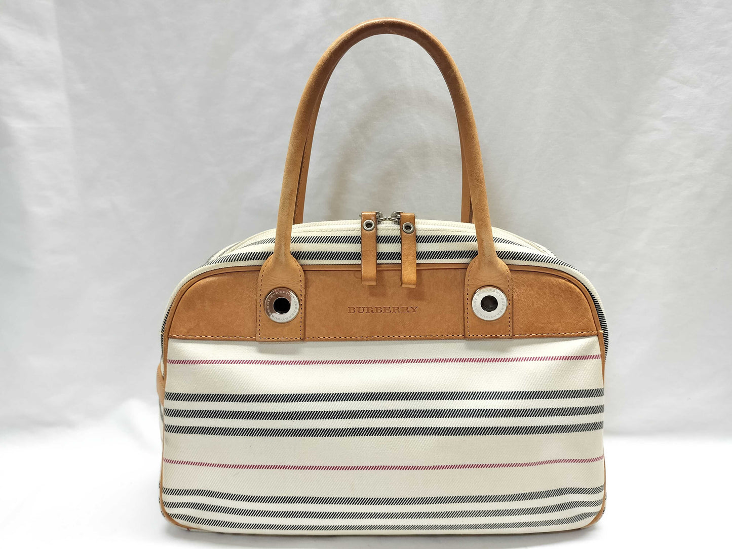 BURBERRY Canvas Nova Check Border Handbag