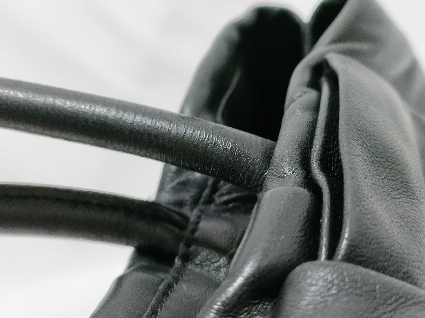 PRADA Prada Ribbon All Leather Black Handbag