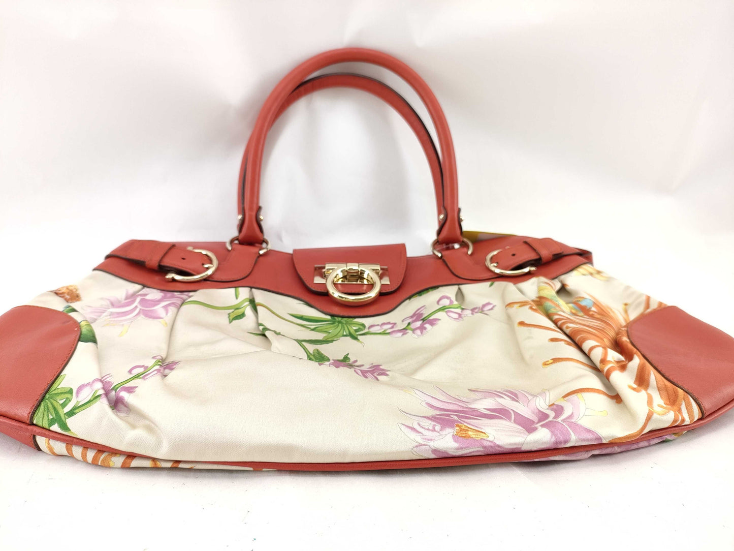 Salvatore Ferragamo Gancini Fish/Floral Design Handbag